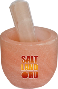 Чаша со ступкой из гималайской розовой соли - Увеличенное изображение