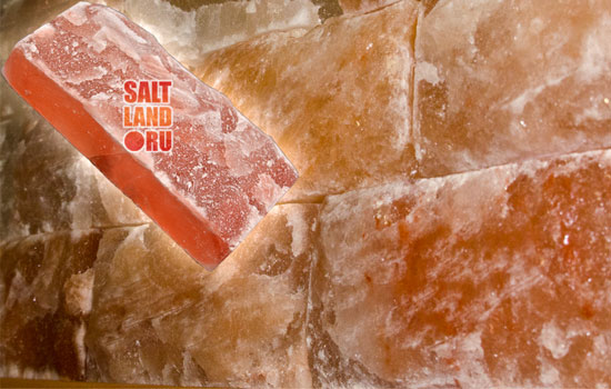 Соляной кирпич с натуральной стороной 200х100х50 - Увеличенное изображение